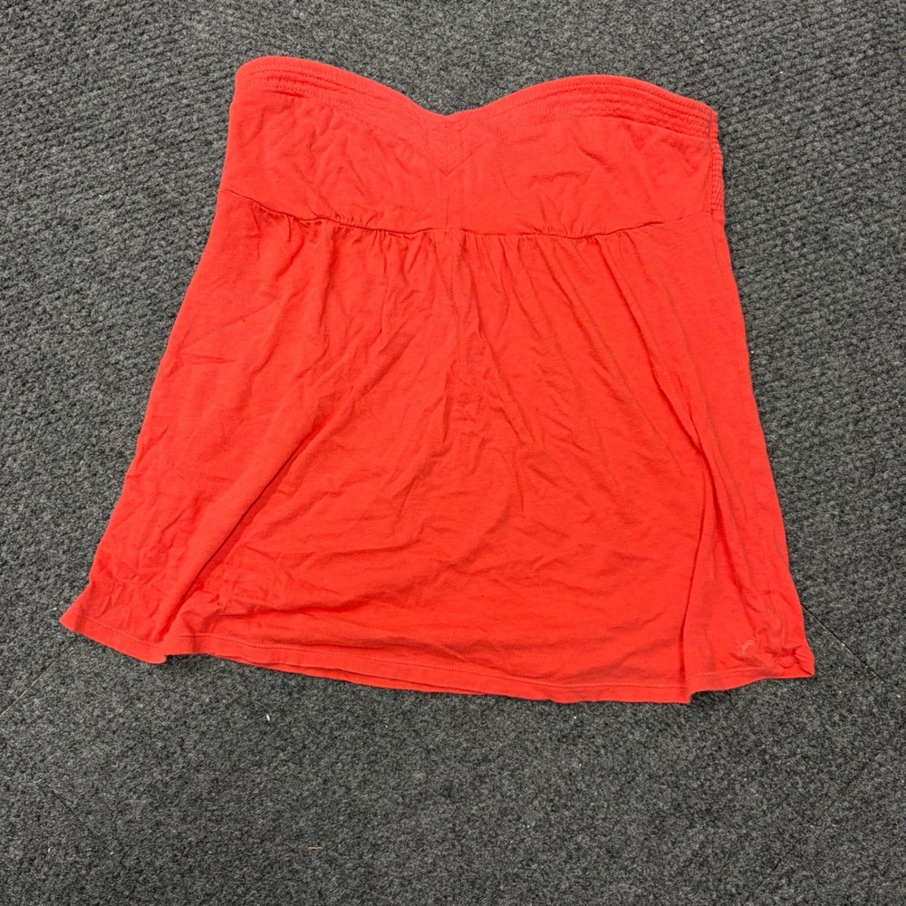 American Eagle Outfitters Coral Orange Smocked Strapless Tube Top Medium